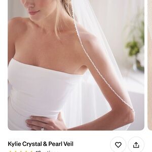 Kylie Crystal & Pearl Veil - Elegant White Bridal Accessory